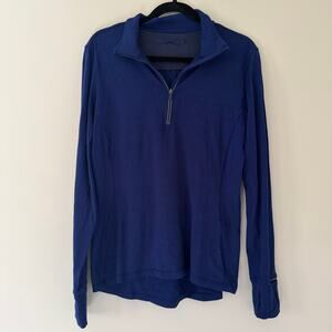 Lululemon Blue Quarter Zip 1/4 Zip Long Sleeve Workout Top